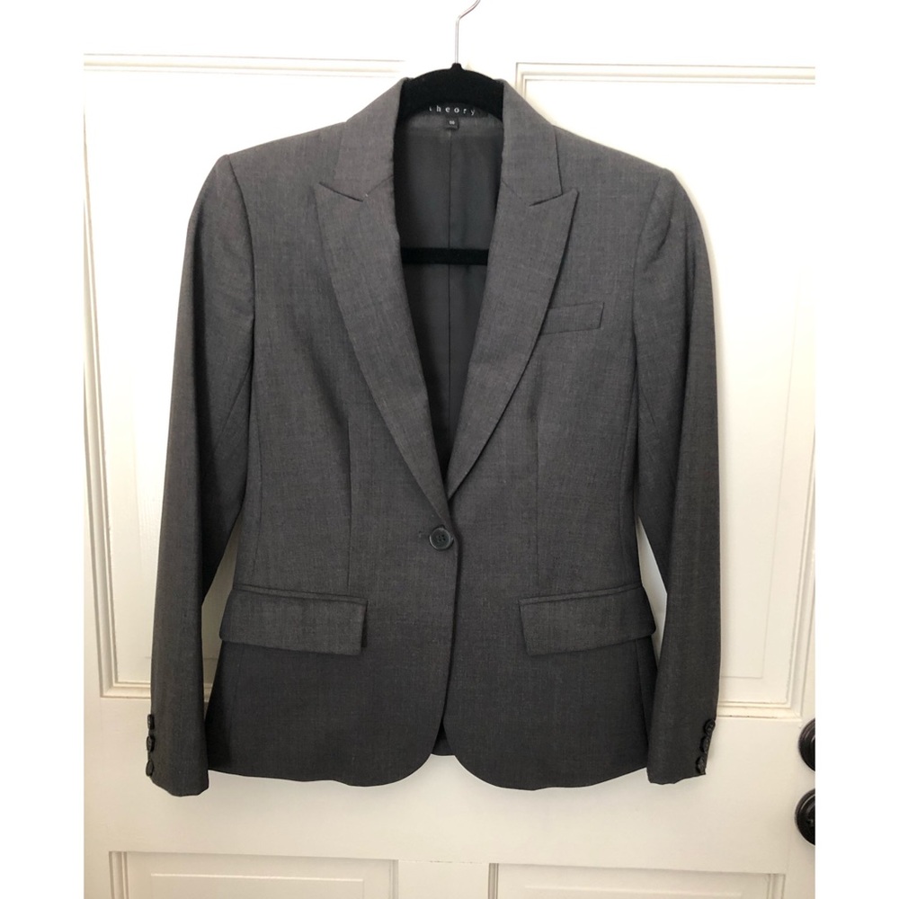 Theory Gabe suit jacket blazer in dark grey 00